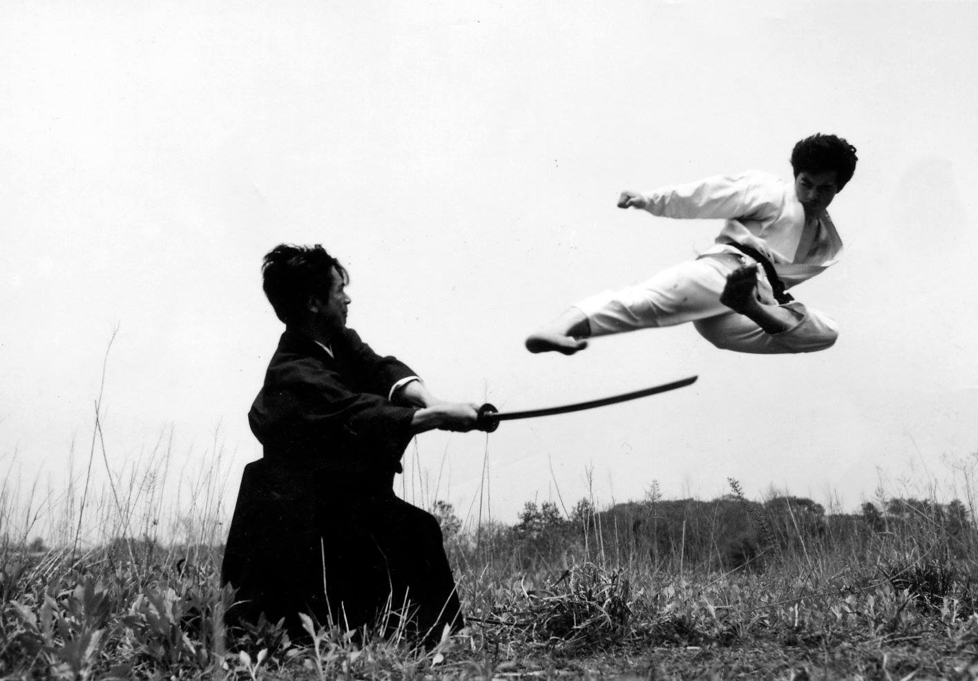 Masters T. Okano and T. Miyazaki training in Japan, 1966